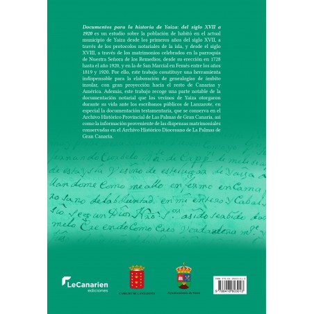 Documentos para la historia de Yaiza: del s. XVII a 1920