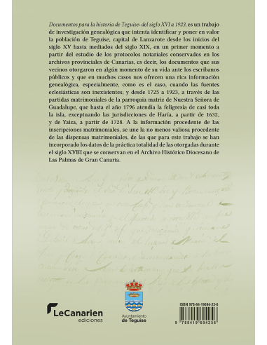 Documentos para la historia de Teguise (Vol. I:...