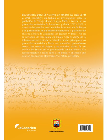 Documentos para la historia de Tinajo: del siglo XVII a 1922