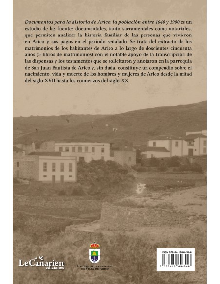 Documentos para la historia de Arico: la población entre 1640-1900