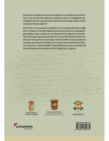 Documentos para la historia de Tegueste, Tejina, Bajamar, Punta del Hidalgo y Valle de Guerra (s. XVII)