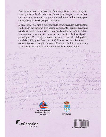 Documentos para la historia de Guatiza y Mala (Lanzarote): 1889-1925